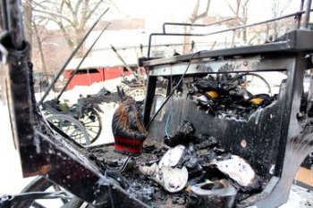 Thirteen horse carriages were destroyed in a fire early Friday morning in Old Town.